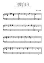 Téléchargez l'arrangement pour piano de la partition de Traditionnel-Tom-Dooley en PDF